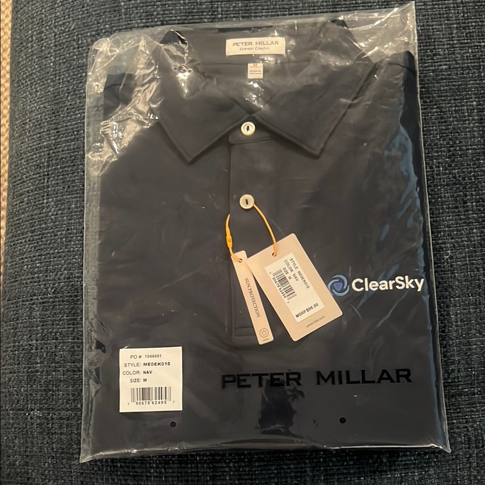 Peter Millar Blue Polo Shirt Classic Design